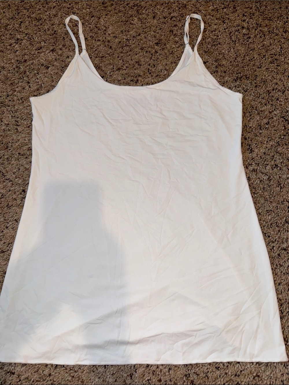 Women’s White Slip Tank Top with Spaghetti Straps